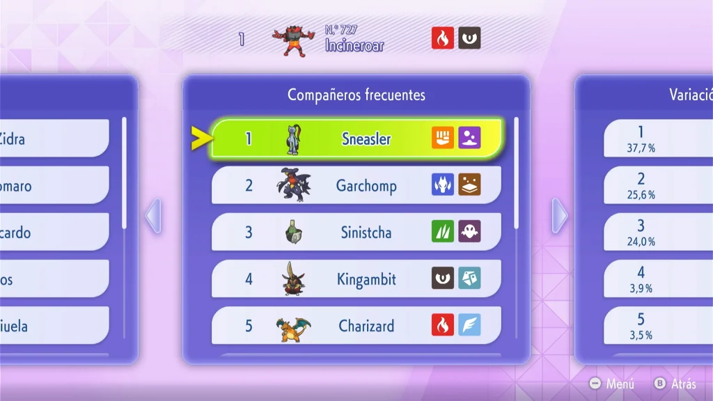 Compañeros de Incineroar VGC Reg M-A