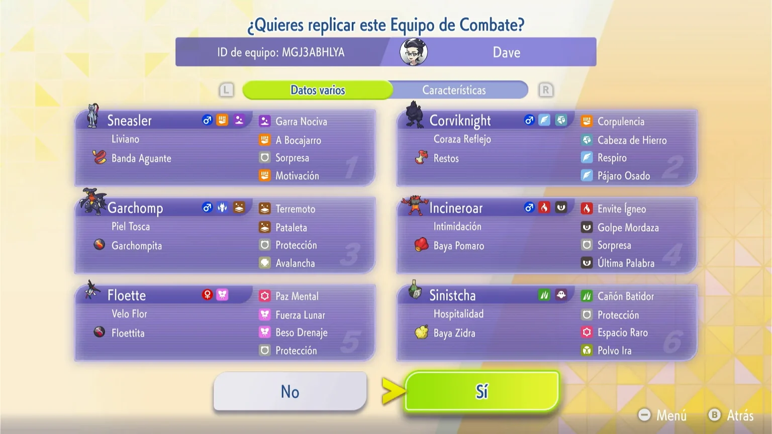 Nico Davide Cognetta - Equipo con Mega Garchomp Champions