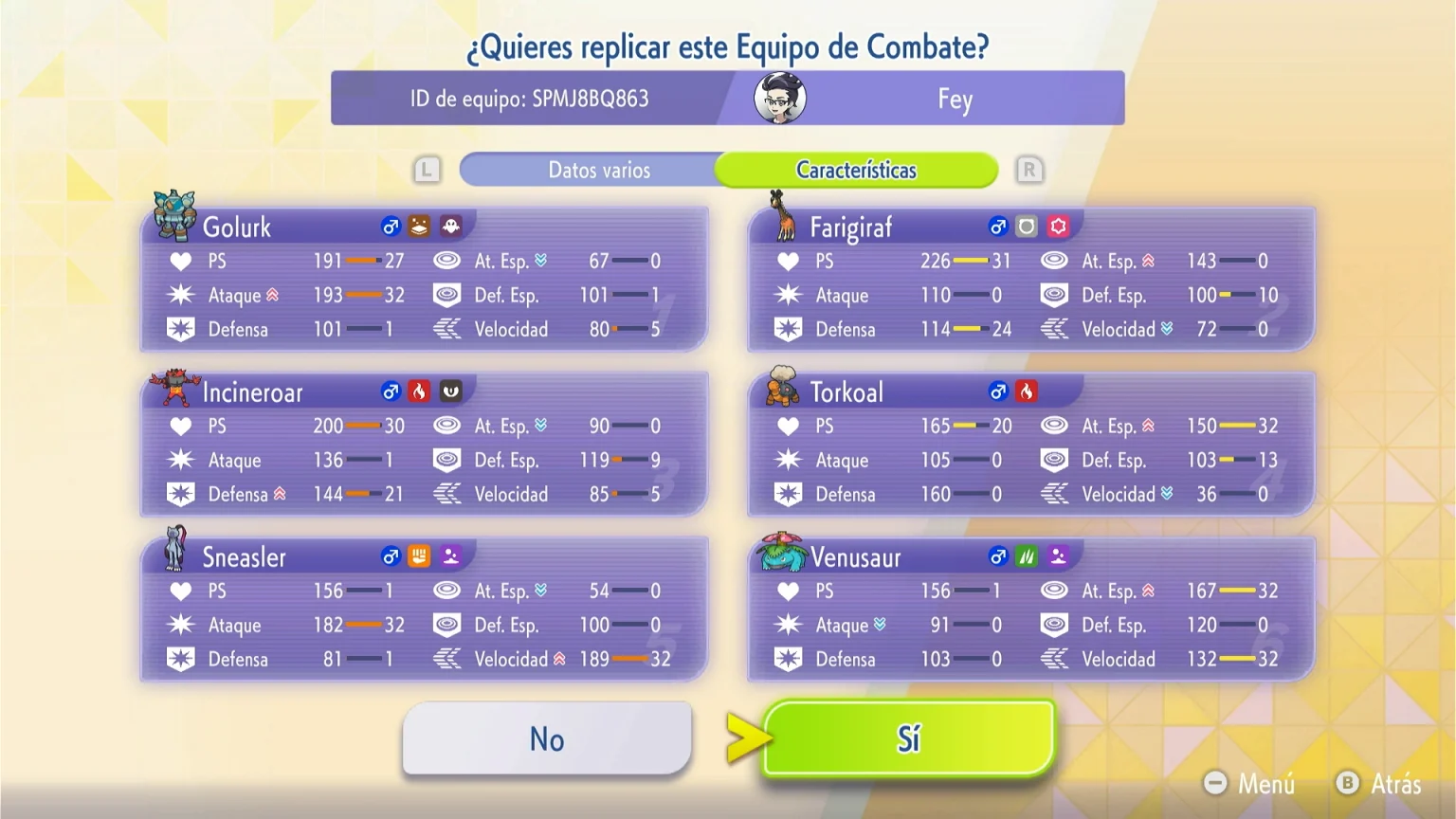 Pokefey - Equipo Mega Golurk Champions